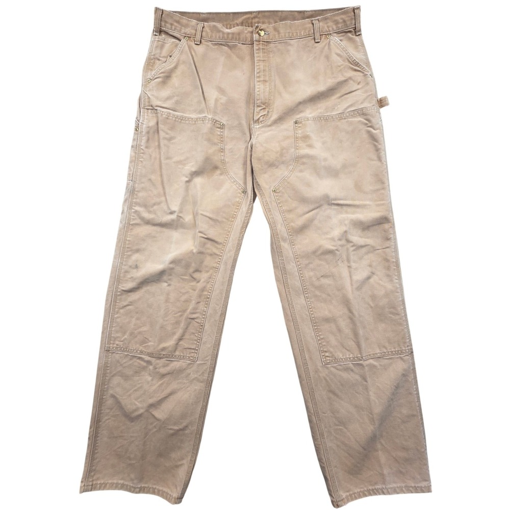VTG‎ Carhartt B01 BRN Mens 42x34 Double Knee Carpenter Work Pants USA Union